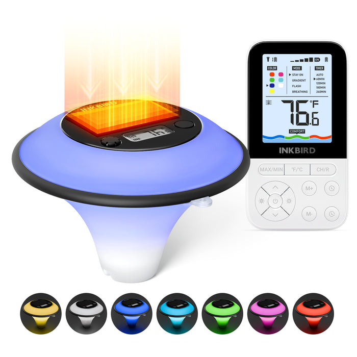 INKBIRD IBS-P05R Solar Powered Wireless Pool Thermometer with Ambient Light IP68 Waterproof