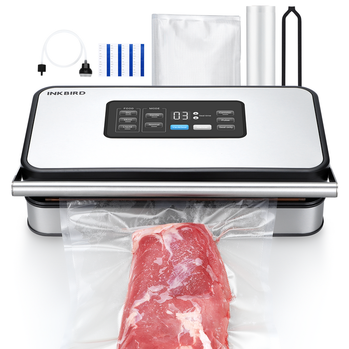 INKBIRD INK-VS04 Home Food Vacuum Sealer Machine with Starter Kit with Overheat Protection, Dry/Moist/Liquid Mode