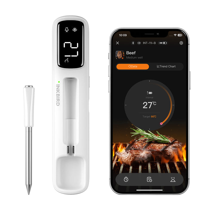 INKBIRD INT-11I-B Mini Wireless Meat Thermometer Bluetooth 305m Connection IP67 Waterproof