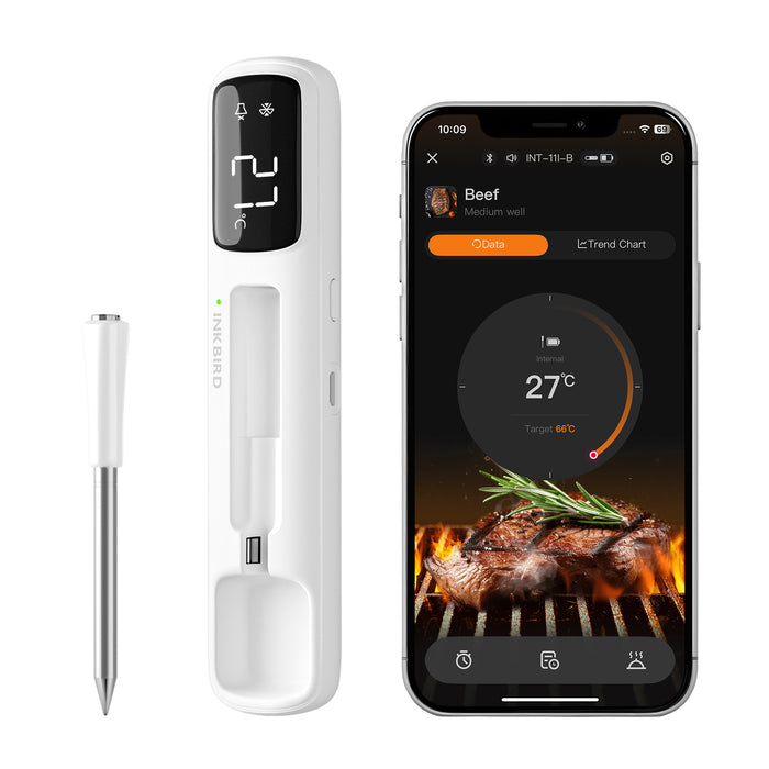INKBIRD INT-11I-B Mini Wireless Meat Thermometer Bluetooth 305m Connection IP67 Waterproof