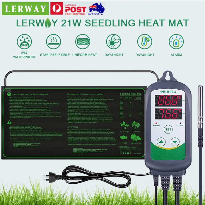 21W Seedling Heating Mat Seed Pad Germination Starter Sprout Plant 240V AU Plug