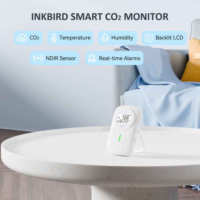 INKBIRD 3-IN-1 CO2 Detector IAM-O2 Air Quality Monitor CO2 Temp Humidity