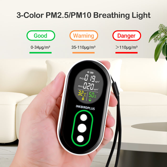 INKBIRDPLUS PM2.5 Indoor Air Quality Monitor Temperature Humidity Detector