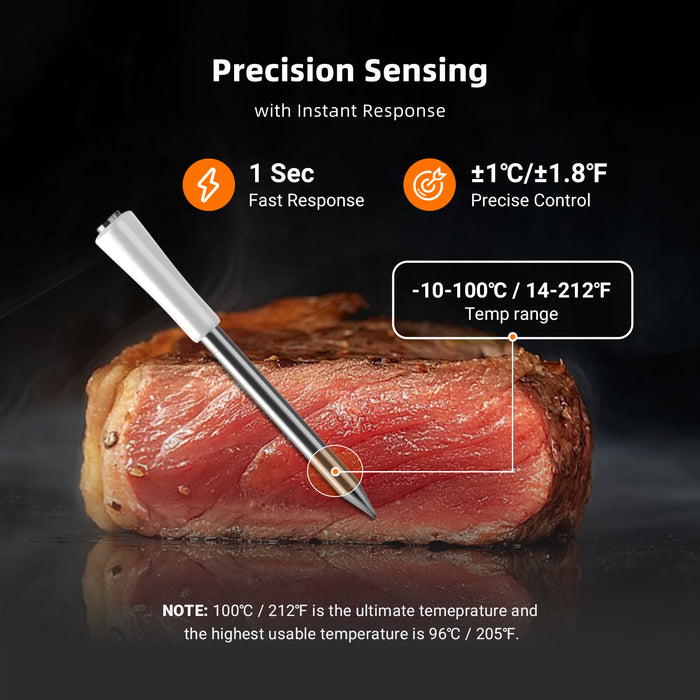INKBIRD INT-11I-B Mini Wireless Meat Thermometer Bluetooth 305m Connection IP67 Waterproof