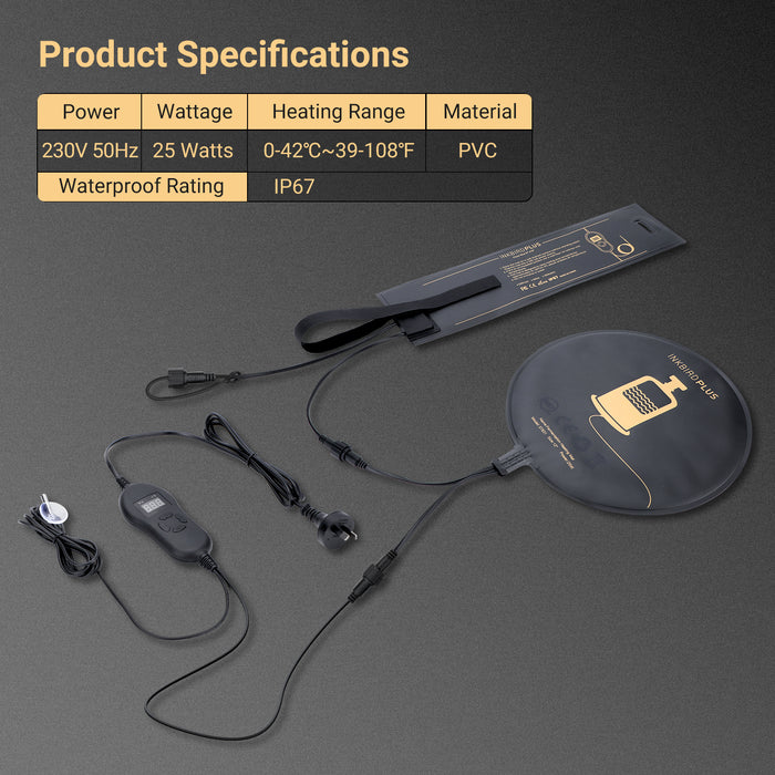 INKBIRDPLUS 2-in-1 Heat Mat Combo Daisy Chain Heating Mats with Temperature Controller