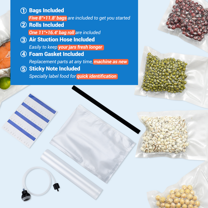 INKBIRD INK-VS04 Home Food Vacuum Sealer Machine with Starter Kit with Overheat Protection, Dry/Moist/Liquid Mode