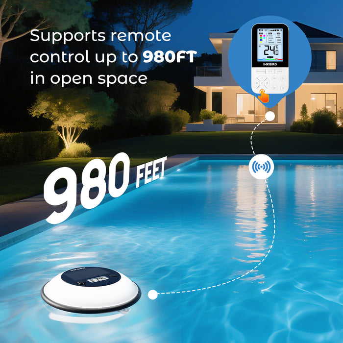 INKBIRD IBS-P05R Solar Powered Wireless Pool Thermometer with Ambient Light IP68 Waterproof