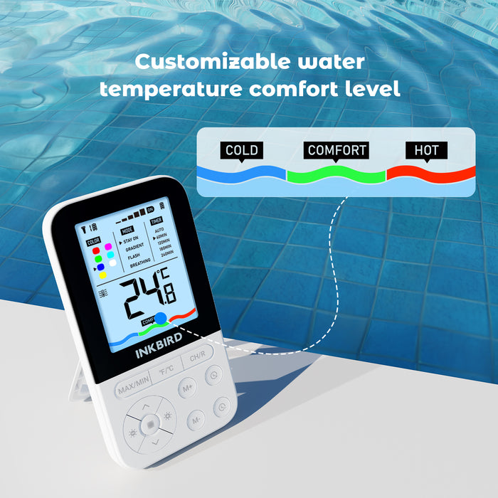 INKBIRD IBS-P05R Solar Powered Wireless Pool Thermometer with Ambient Light IP68 Waterproof