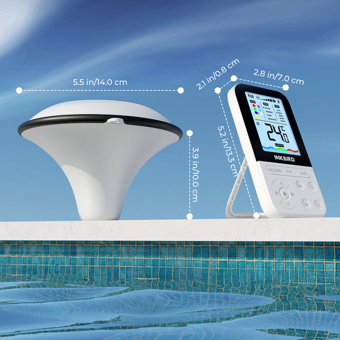 INKBIRD IBS-P05R Solar Powered Wireless Pool Thermometer with Ambient Light IP68 Waterproof
