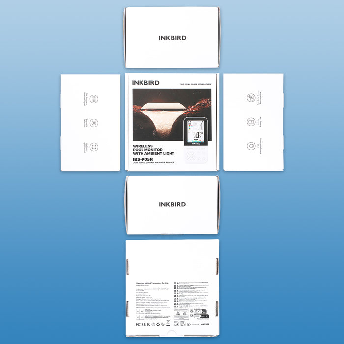 INKBIRD IBS-P05R Solar Powered Wireless Pool Thermometer with Ambient Light IP68 Waterproof
