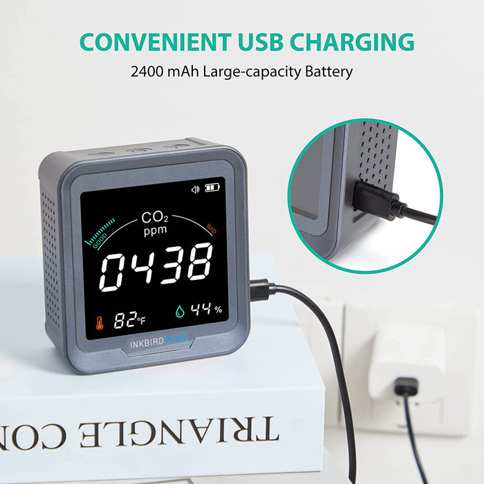 INKBIRDPLUS 3-in-1 PTH-9C Indoor CO2 Detector