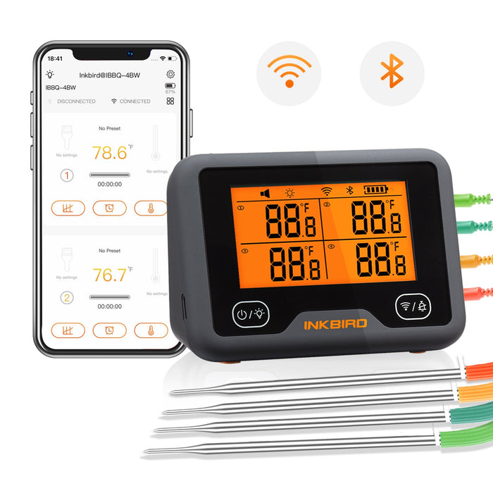 Wi-Fi&Bluetooth Grill Thermometer IBBQ-4BW
