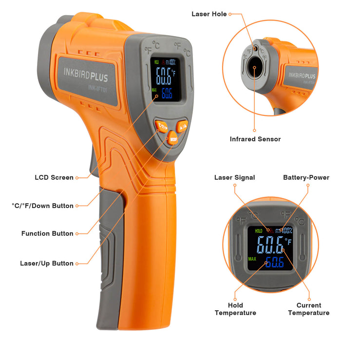 Digital Infrared Thermometer Food Temperature Gun INK-IFT01 (not for human)