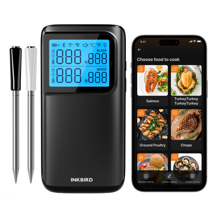 INKBIRD INT-12E-BW Wireless 5G Wifi Bluetooth Multi-Sensor Meat Thermometer