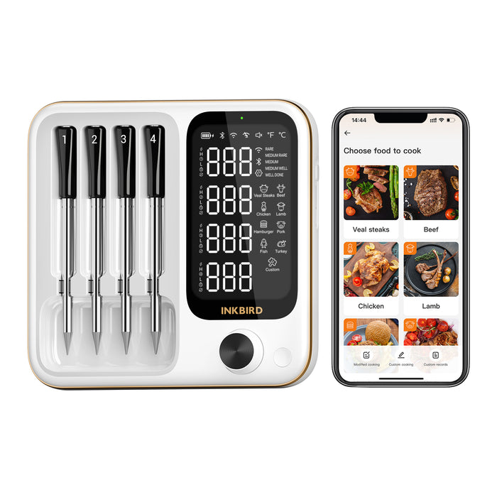 INKBIRD Wi-Fi Bluetooth Wirefree BBQ Thermometer INT-14I-BW