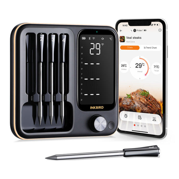 INKBIRD INT-14-BW Wifi & Bluetooth BBQ Thermometer 4-Probe