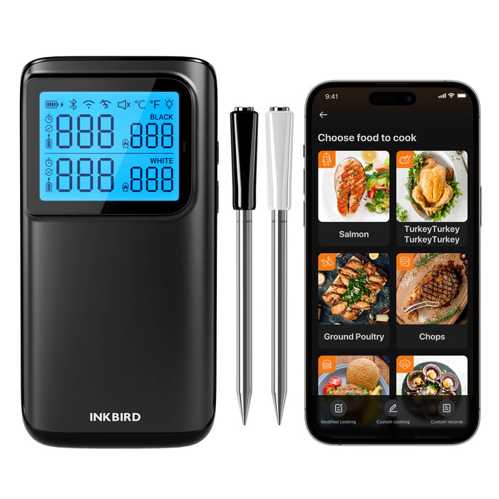 INKBIRD INT-12E-BW Wireless 5G Wifi Bluetooth Multi-Sensor Meat Thermometer