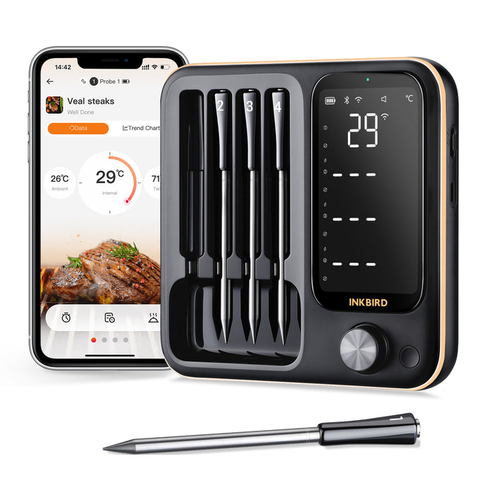 INKBIRD INT-14-BW Wifi & Bluetooth BBQ Thermometer 4-Probe