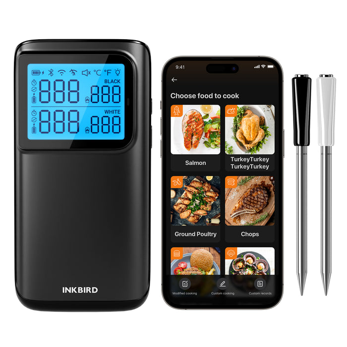 INKBIRD INT-12E-BW Wireless 5G Wifi Bluetooth Multi-Sensor Meat Thermometer