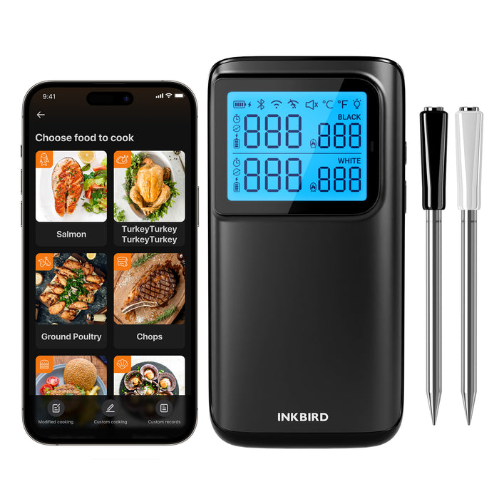 INKBIRD INT-12E-BW Wireless 5G Wifi Bluetooth Multi-Sensor Meat Thermometer