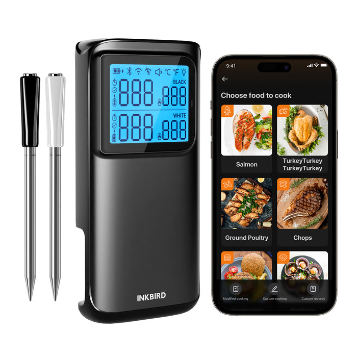 INKBIRD INT-12E-BW Wireless 5G Wifi Bluetooth Multi-Sensor Meat Thermometer