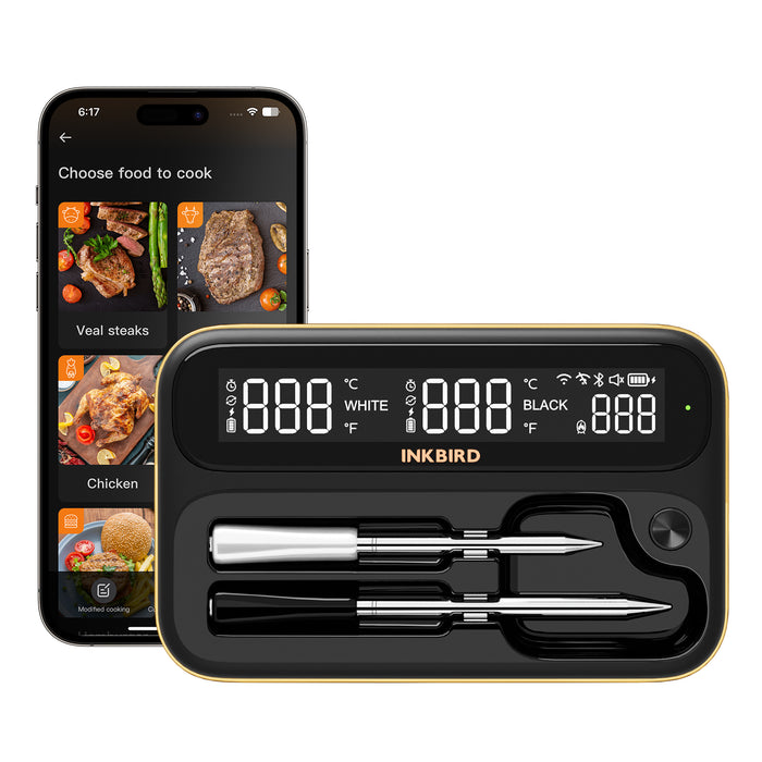 INKBIRD WiFi Bluetooth Wireless BBQ Thermometer INT-12-BW