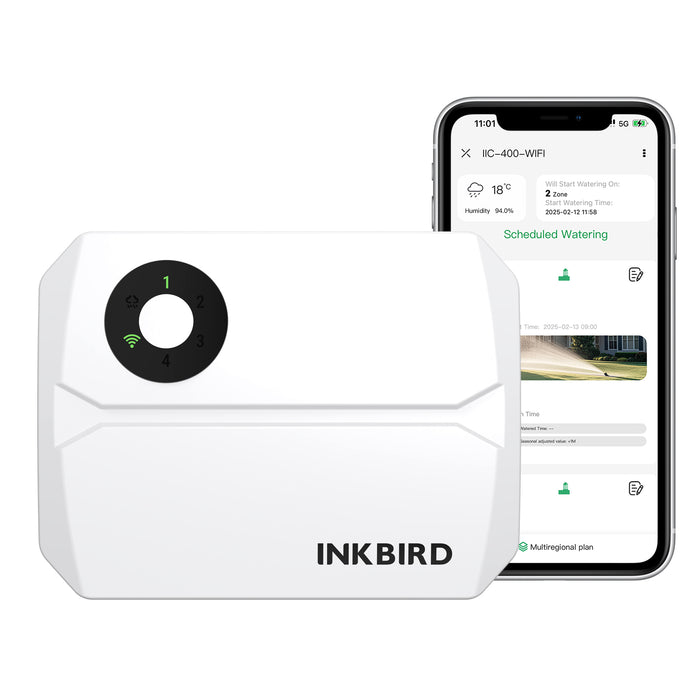 INKBIRD IIC-400-WIFI Smart Indoor Sprinkler Controller 4 Zones