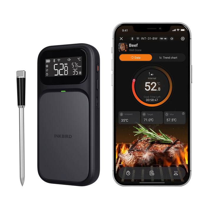 INKBIRD INT-31-BW Wifi Wirefree Meat Thermometer NIST Approved Accuracy