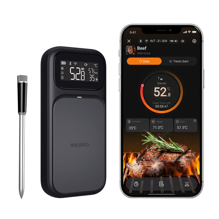 INKBIRD INT-31-BW Wifi Wirefree Meat Thermometer NIST Approved Accuracy