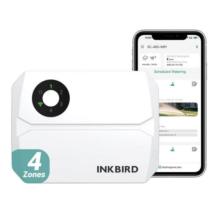 INKBIRD IIC-400-WIFI Smart Indoor Sprinkler Controller 4 Zones