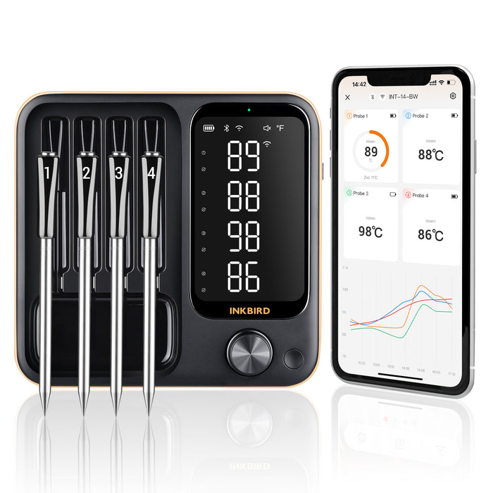 INKBIRD INT-14-BW Wifi & Bluetooth BBQ Thermometer 4-Probe