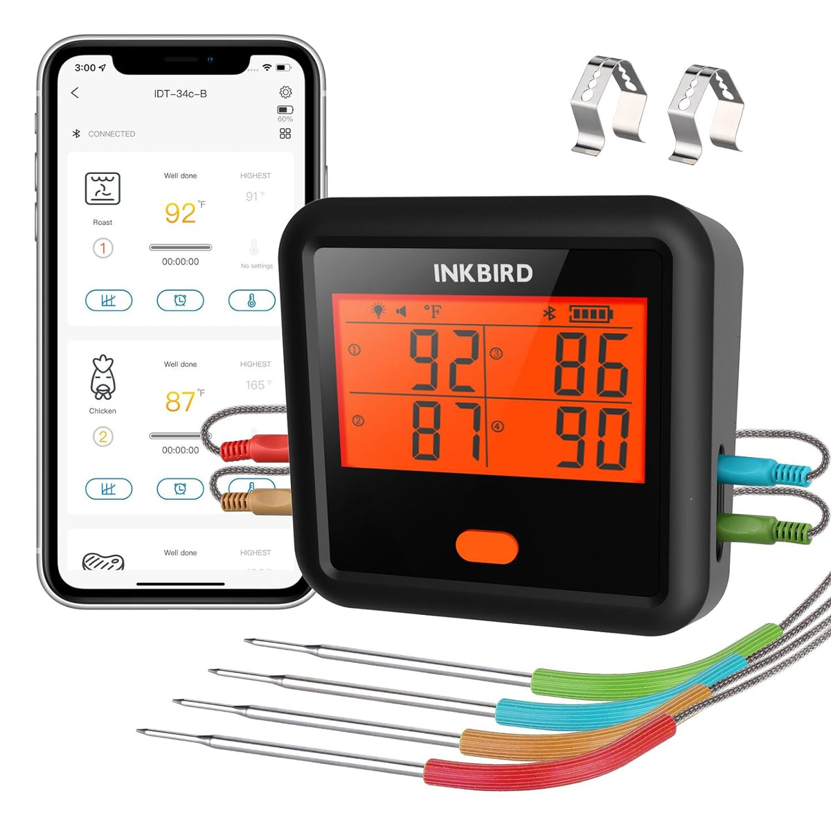 INKBIRD Bluetooth Meat Thermometer IDT-34C-B — INKBIRD AUSTRALIA