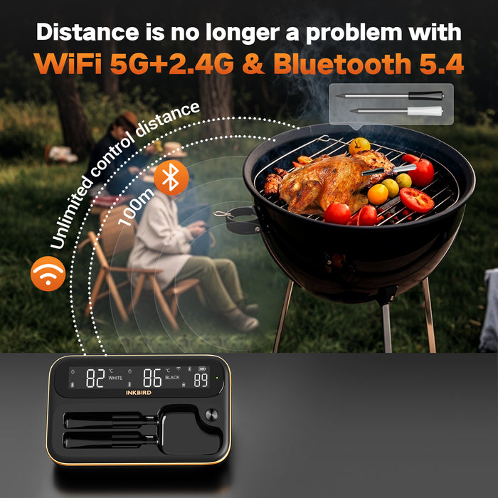 INKBIRD WiFi Bluetooth Wireless BBQ Thermometer INT-12-BW