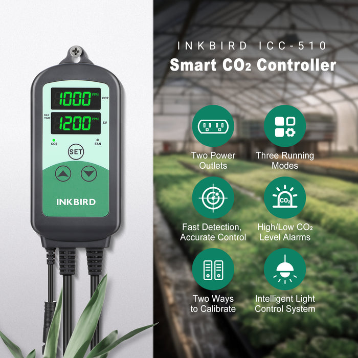 INKBIRD ICC-510 CO2 Controller for CO2 Generator and Ventilation Fan