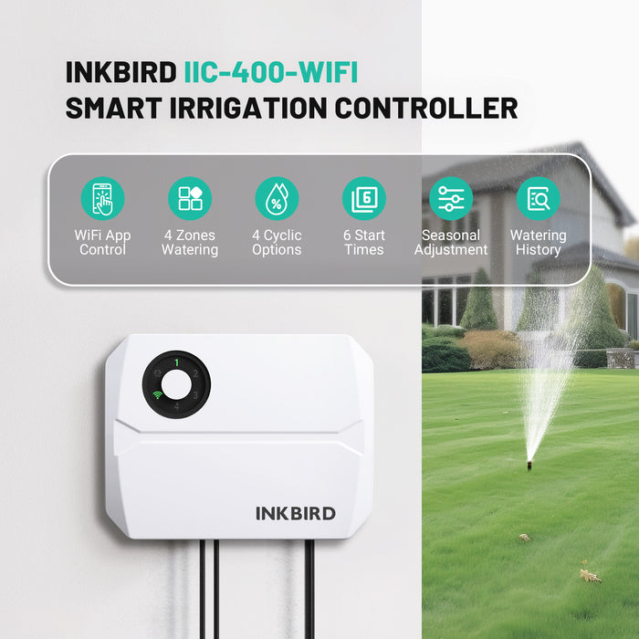 INKBIRD IIC-400-WIFI Smart Indoor Sprinkler Controller 4 Zones