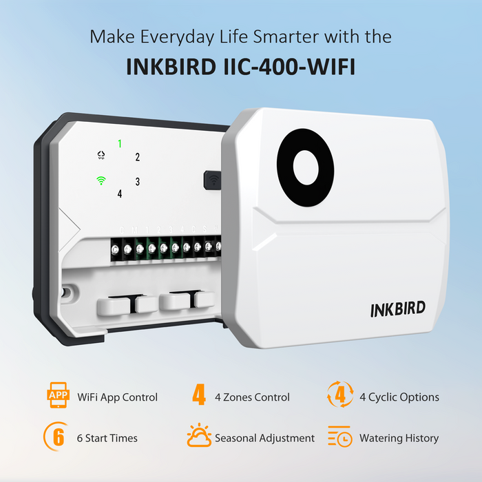 INKBIRD IIC-400-WIFI Smart Indoor Sprinkler Controller 4 Zones