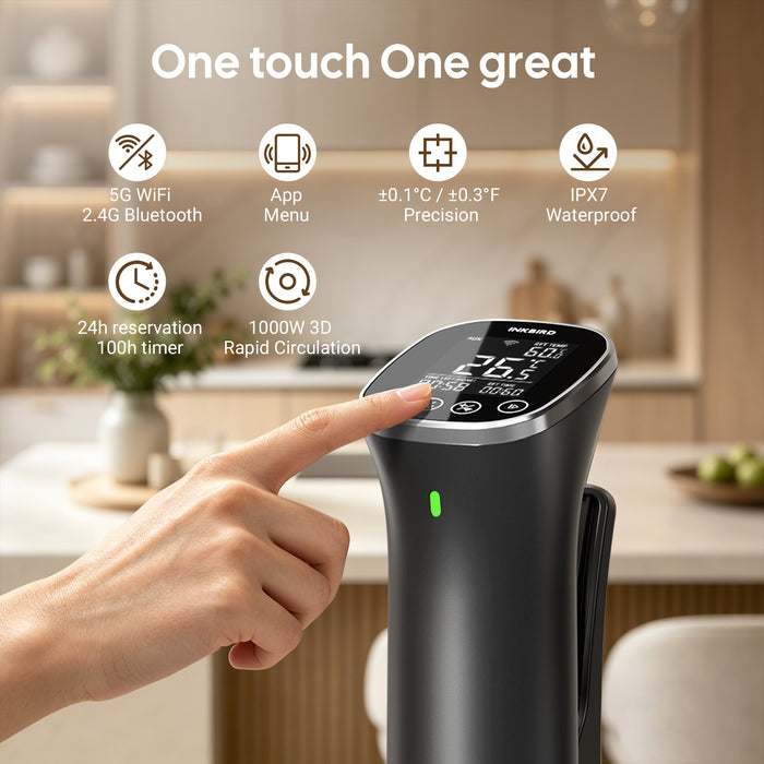 INKBIRD 5G/2.4G WiFi Bluetooth Smart Sous Vide Machine Slow Cooker ISV-301W IPX7 Waterproof