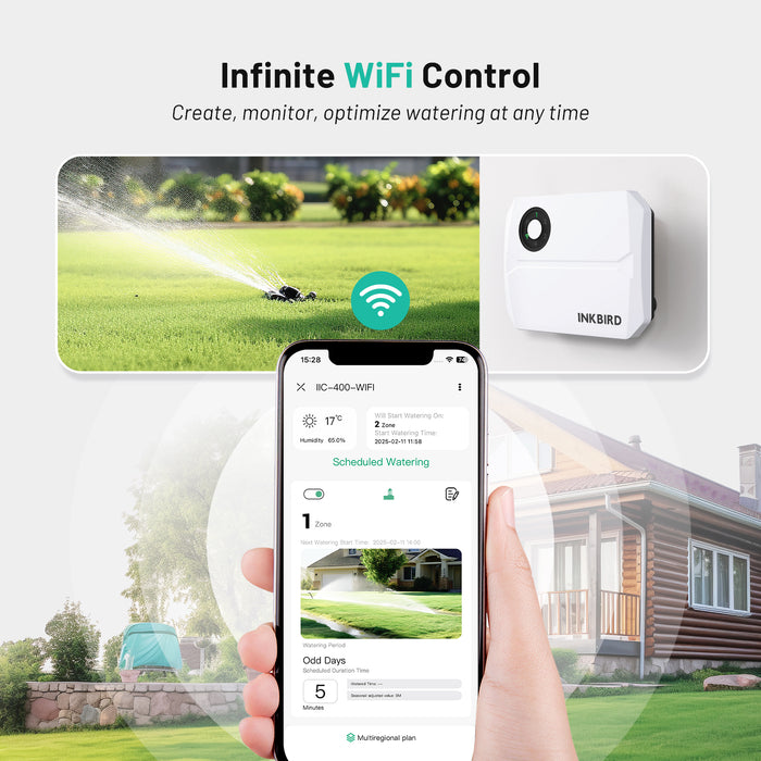 INKBIRD IIC-400-WIFI Smart Indoor Sprinkler Controller 4 Zones