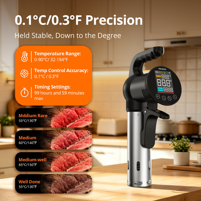 INKBIRD SSV-102-W WiFi Sous Vide Cooker 1000W Sous Vide Machine with 3D Water Circulation