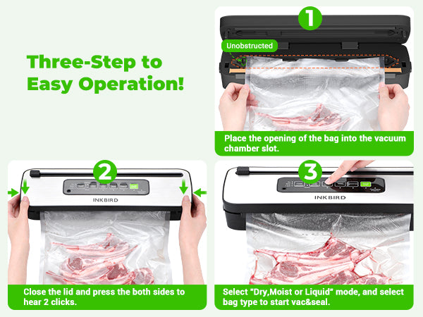 INKBIRD INK-VS05 Home Vacuum Sealer Machine with Overheat Protection System Built-in Cutter and Water Drip Tray