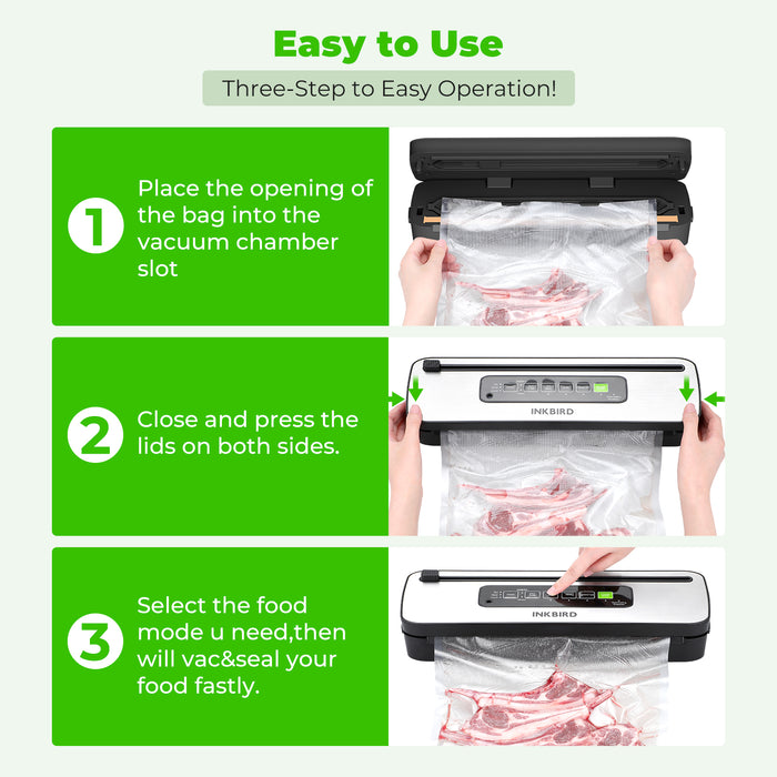 INKBIRD INK-VS05 Home Vacuum Sealer Machine with Overheat Protection System Built-in Cutter and Water Drip Tray