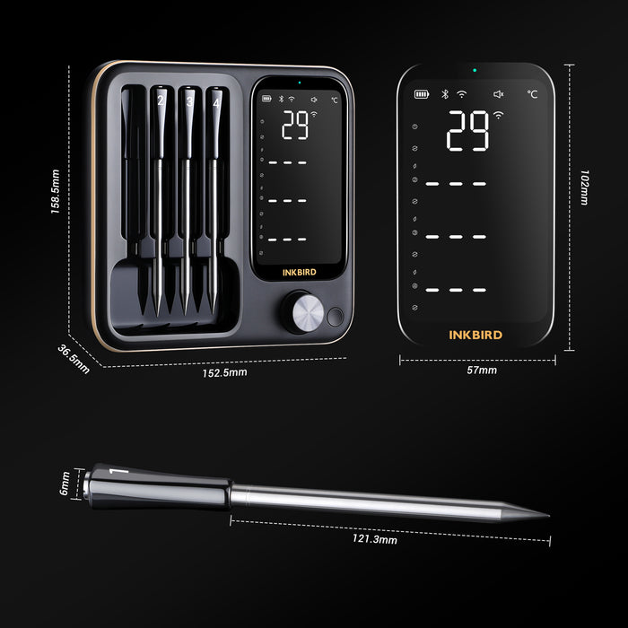 INKBIRD INT-14-BW Wifi & Bluetooth BBQ Thermometer 4-Probe