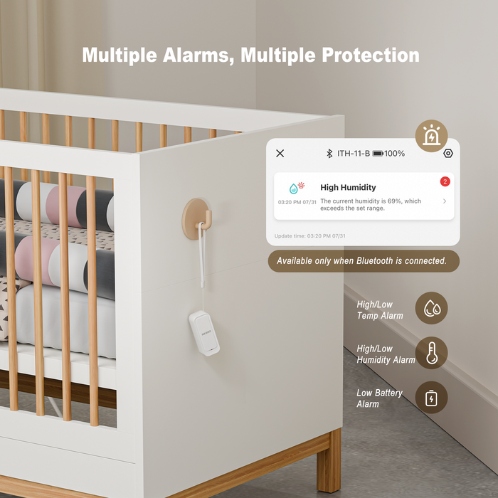 INKBIRD Bluetooth Wireless Thermometer Hygrometer Waterproof ITH-11-B with APP Remote Control Data Storage Export