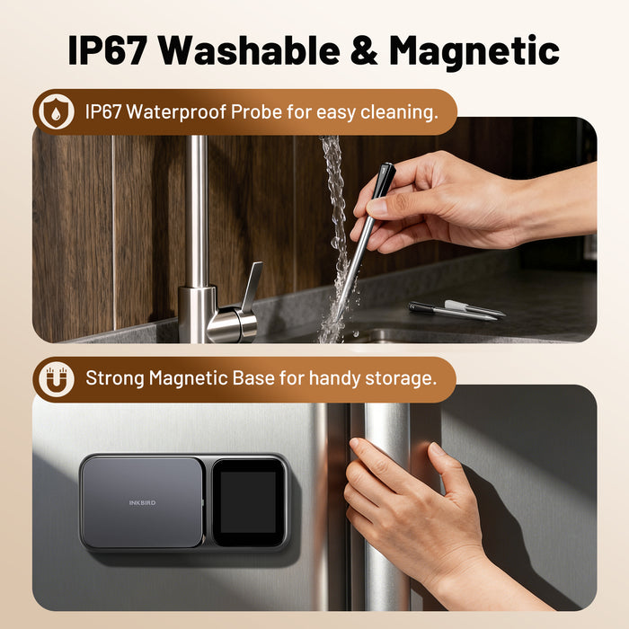 INKBIRD INT-33-BW  WiFi 5G and Bluetooth 5.4 BBQ Thermometer with 3 Multi-sensor Probes