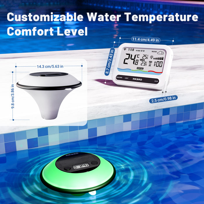 INKBIRD IBS-P05-W Solar Powered Pool Thermometer with 5G WiFi Gateway