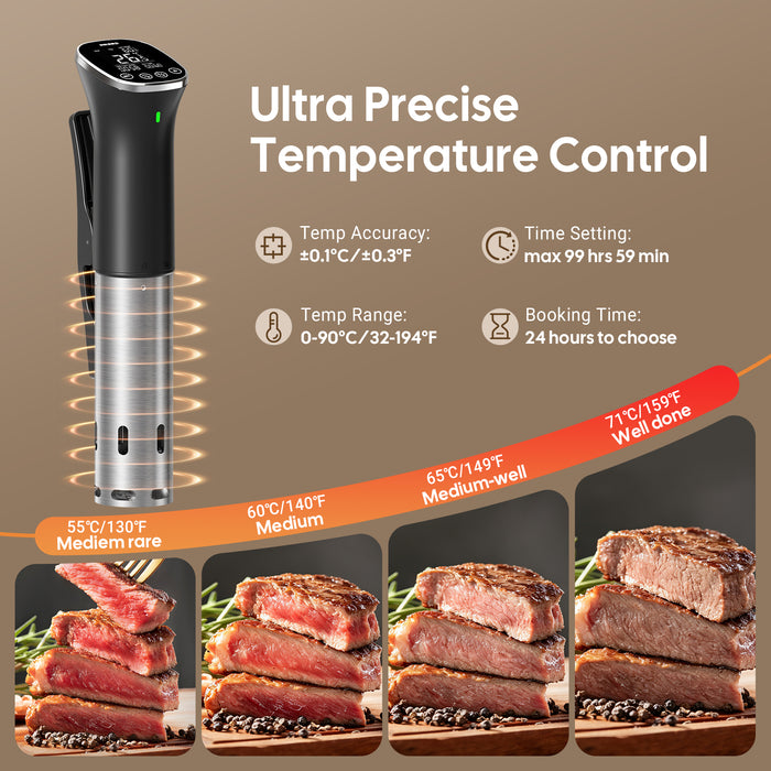 INKBIRD 5G/2.4G WiFi Bluetooth Smart Sous Vide Machine Slow Cooker ISV-301W IPX7 Waterproof