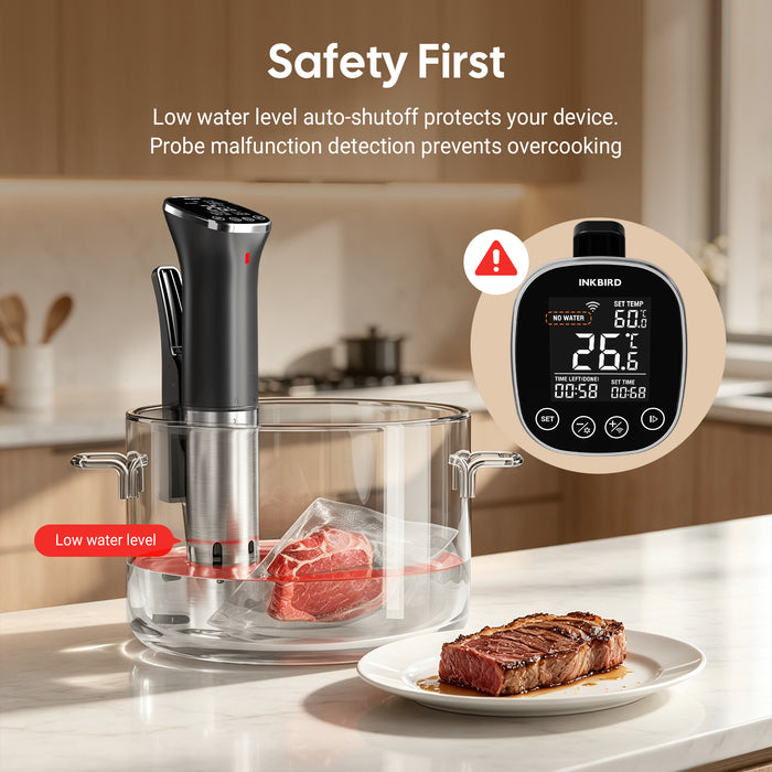 INKBIRD 5G/2.4G WiFi Bluetooth Smart Sous Vide Machine Slow Cooker ISV-301W IPX7 Waterproof