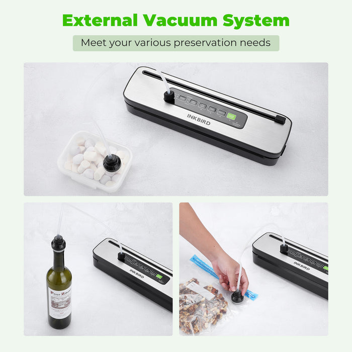 INKBIRD INK-VS05 Home Vacuum Sealer Machine with Overheat Protection System Built-in Cutter and Water Drip Tray