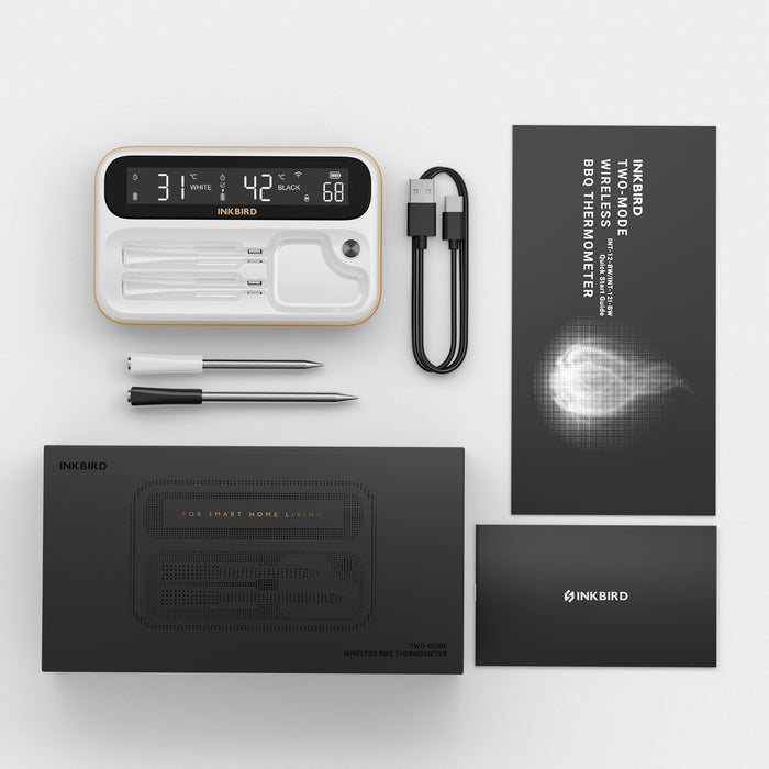 INKBIRD Wi-Fi Bluetooth Wirefree BBQ Thermometer INT-12I-BW