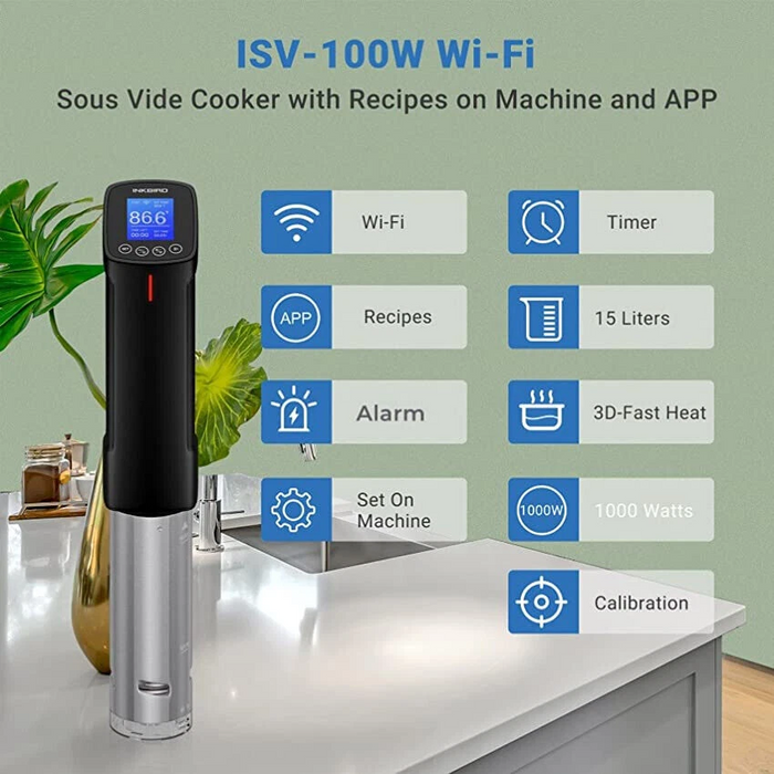 INKBIRD Wifi Sous Vide Cooker ISV-100 with Storage Carrying Case